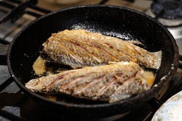 Fried fish crucian carp for pan