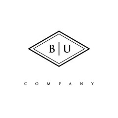 initial BU logo design vector