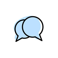 Bubble, chat with color shadow vector icon in chat bubble set in Good and evil set