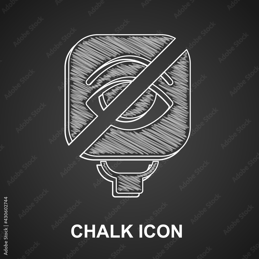 Sticker Chalk Blindness icon isolated on black background. Blind sign. Vector