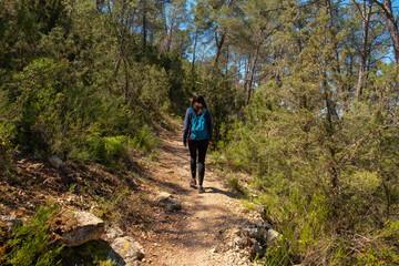 
Hiking route in a town in the province of Valencia, nature on a sunny day.