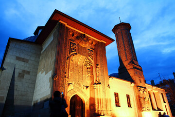 Ince Minare Medrese or Seminary of the Slender Minaret at Twilight – Konya