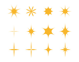 星のベクターイラスト　キラキラ