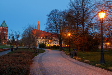 morning view of the sights of the city of wroclaw in poland