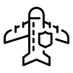 Liability airplane icon. Outline Liability airplane vector icon for web design isolated on white background