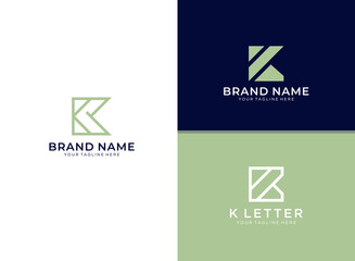 Naklejka premium Simple and minimalist letter K inititals logo template