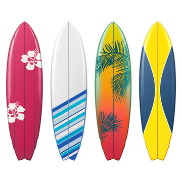 Vector Surfboard Icons Set 2