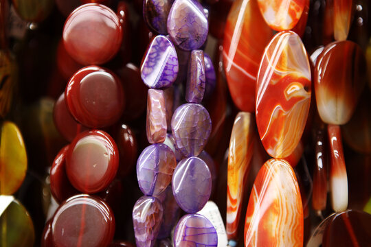 Agate Akik Semi Precious Stone Quartz Strings