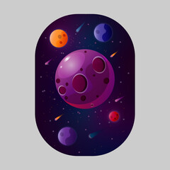 cosmos planet background. Vector illustration