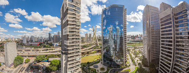 São Paulo Skycrapers panoramic aerial view