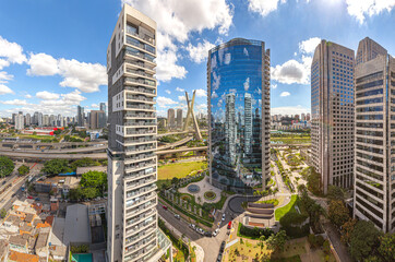 São Paulo Skycrapers panoramic aerial view