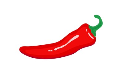 Picture with chili peppers in flat style. Colored vector illustration. - obrazy, fototapety, plakaty
