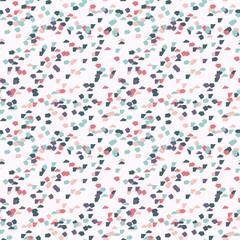 Seamless pattern of various small colored geometric shapes. Design for paper, textile and decor.