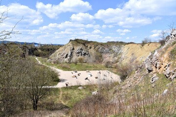 Rezerwat przyrody Wietrznia - Geopark Swietokrzyski,  nalezy do Swiatowej Sieci Geoparkow UNESCO - obrazy, fototapety, plakaty