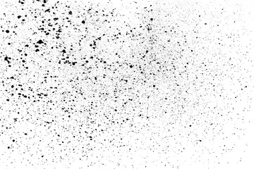 Distressed black texture. Dark grainy texture on white background. Dust overlay textured. Grain noise particles. Rusted white effect. Grunge design elements. Vector illustration, EPS 10.