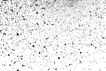 Distressed black texture. Dark grainy texture on white background. Dust overlay textured. Grain noise particles. Rusted white effect. Grunge design elements. Vector illustration, EPS 10.