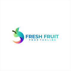 fruit color gradient logo design