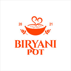 Traditional Indian Dish Meal Biryani Logo Design for Food Template Idea