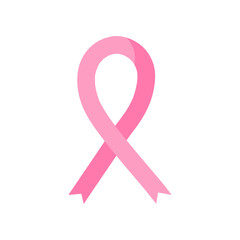 This is a pink ribbon isolated on white background.
