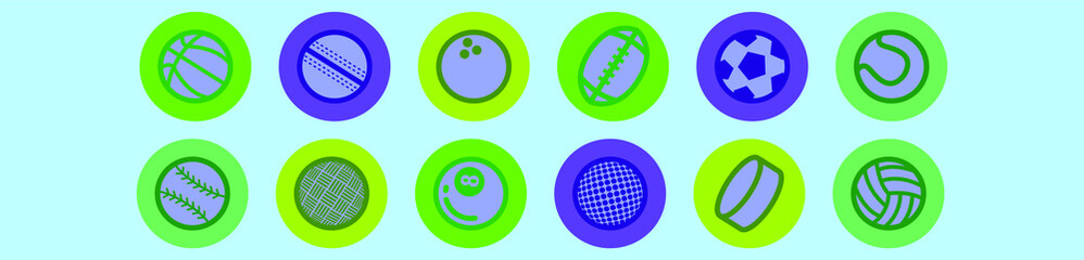 set of dodgeball cartoon icon design template with various models. vector illustration isolated on blue background