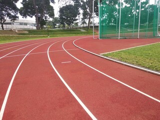 Fototapeta premium running track on a field