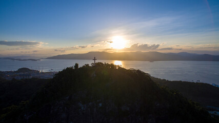 Aerial drone photo of São Francisco do Sul Beaches in Santa catarina - Brazil