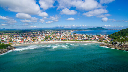 Aerial drone photo of S&atilde;o Francisco do Sul Beaches in Santa catarina - Brazil