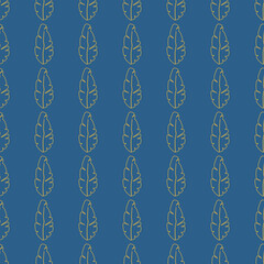 Line pattern, leaf, blue background, banana leaf