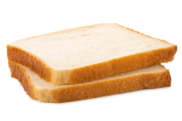 cutted sliced toast bread isolated on white