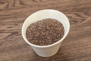 Seasoning chia seeds in the bowl