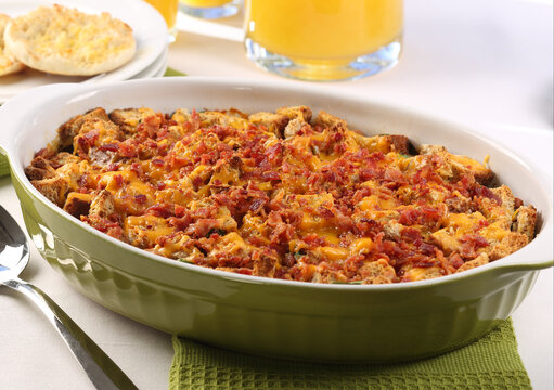 Bacon and cheese Casserole images for the food industry.