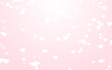 Fototapeta na wymiar Valentine day white hearts on pink background.