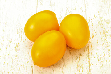 Yellow ripe tasty tomatoes vegetables