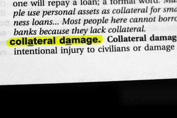 Highlighted word collateral damage concept and meaning
