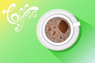 cup of coffee with beans