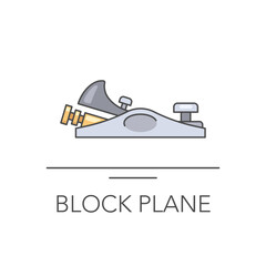 Fototapeta premium Block plane outline colorful icon. Vector illustration