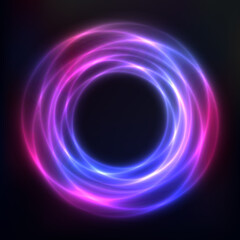  Vector background of neon geometric shapes, round frame, abstract background, wallpaper