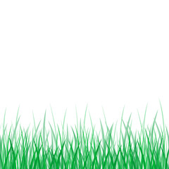 The grass is at the bottom of the picture. Green pattern on soft white background.
