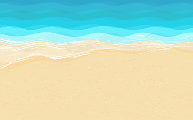Marine background with sandy seashore and sea