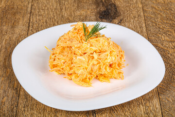 Vegetarian carrot salad with mayonnaise