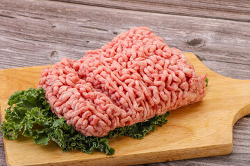 Raw pork minced meat for cooking