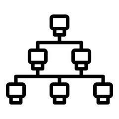 Big data structure icon. Outline Big data structure vector icon for web design isolated on white background