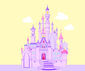 Princess pink fairy tale castle
