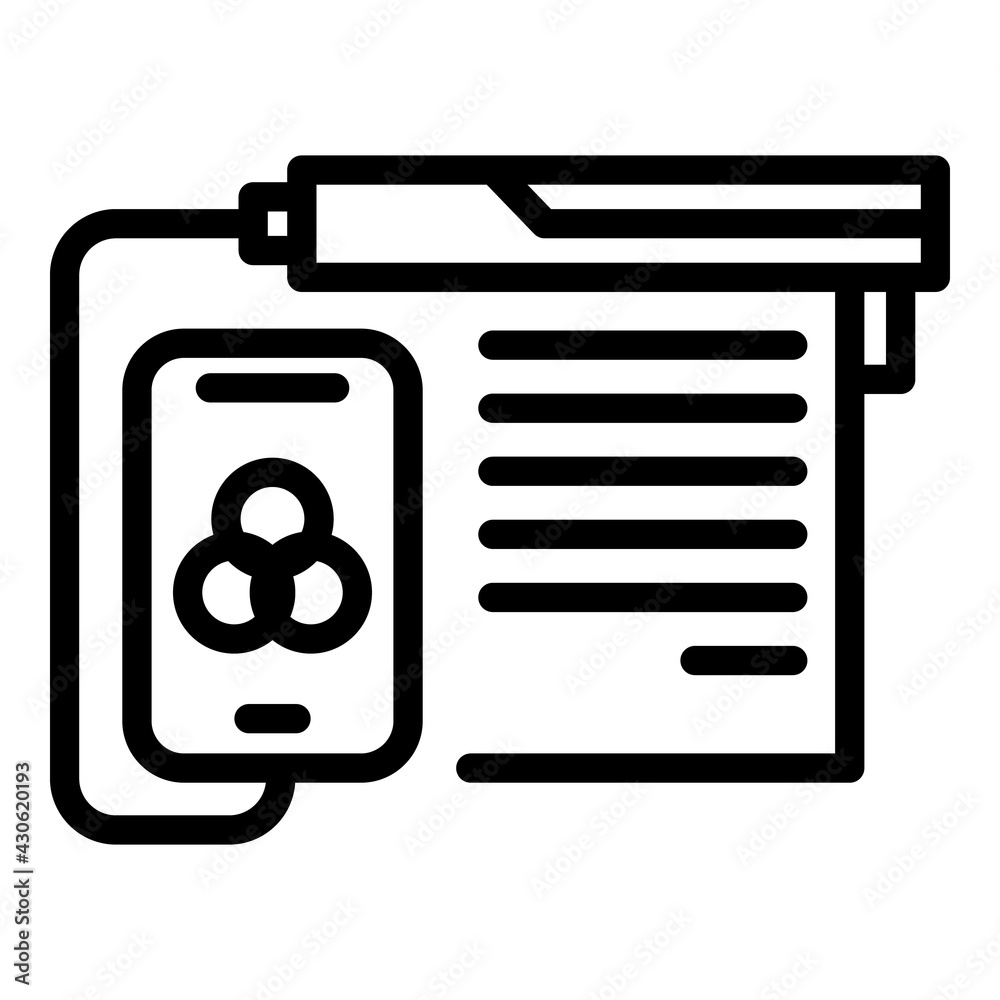 Poster printing option icon. outline printing option vector icon for web design isolated on white backgroun