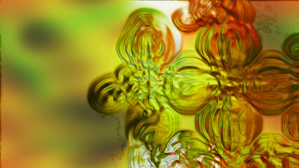 Digital Rendering Abstract Golden Liquid Effect Background