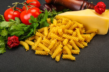Italian pasta - raw Girandole for cooking