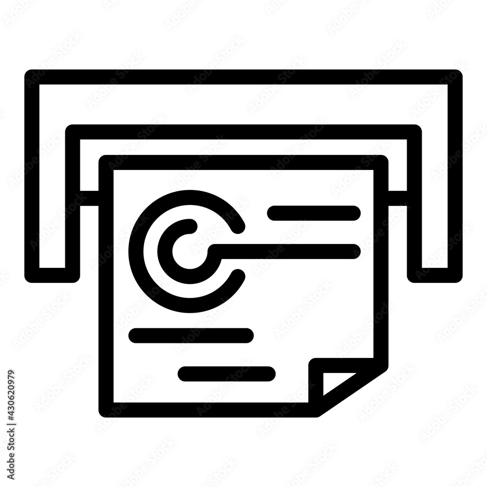 Fototapete Printing file icon. Outline Printing file vector icon for web design isolated on white background