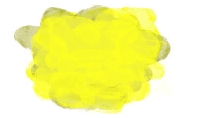 Yellow watercolor stain on a white background.