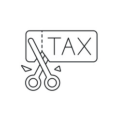 Cutting taxes linear icon. Taxation. Thin line customizable illustration. Contour symbol. Vector isolated outline drawing. Editable stroke