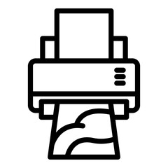 Printing machine icon. Outline Printing machine vector icon for web design isolated on white background